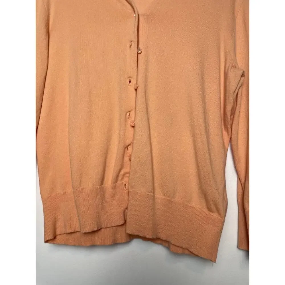 J Crew Cardigan Womens Size Medium Button Up Long Sleeve Sweater Peach Top